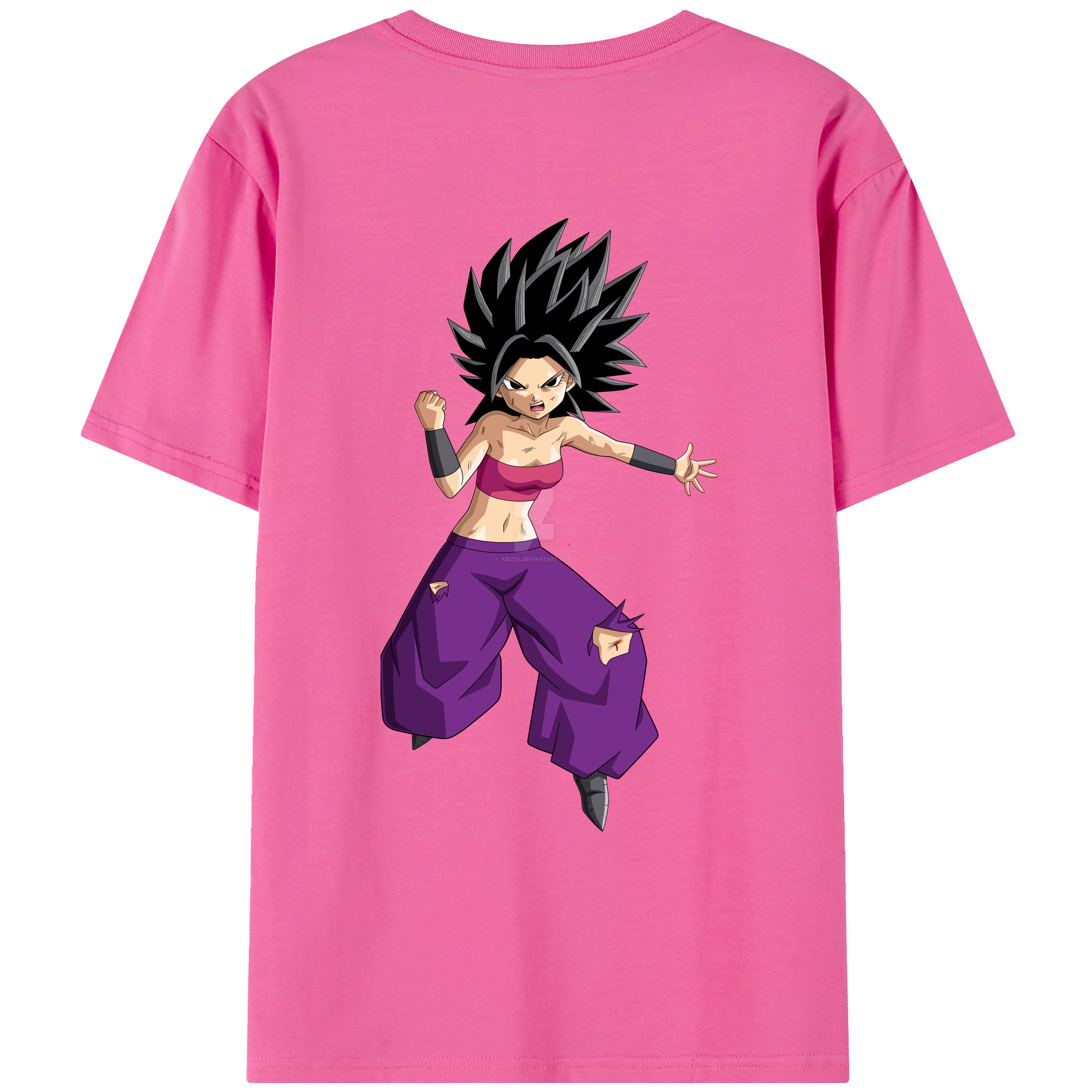 （画像用） ドラゴンボール カリフラ DRAGON BALL Caulifla レディース半袖Tシャツ(バックプリント)